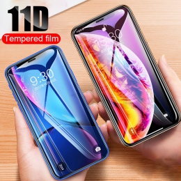 ZNP 11D zakrzywiona krawędź szkło ochronne dla iPhone 7 8 6 6 S Plus hartowanego ochraniacz ekranu dla iPhone X XS Max XR folia 