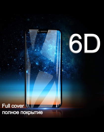 6D pełna pokrywa szkło hartowane do telefonu Huawei Honor 10 Lite 8X9 Nova 3 szkło bezpieczne na Honor 8X v20 P smart 2019 Y9 oc