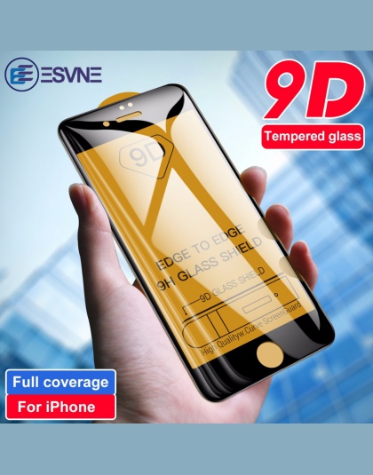 ESVNE 9D szkło hartowane dla iphone 7 6s 6 8 Plus 6 X szklana szkło ochronne na iphone X XS MAX XR 7 ekran protector zakrzywiona