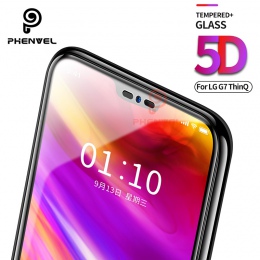 Dla LG G7 ochraniacz ekranu 5D Phenvel 9 H oleofobowa płaszcz szkło hartowane do LG G7 Thinq pełna pokrywa ochronna film