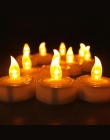 12 sztuk Mini ciepły biały velas led decorativas led bursztynowy blask vela de led mała candele kaarsen z baterią