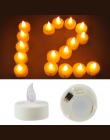 12 sztuk Mini ciepły biały velas led decorativas led bursztynowy blask vela de led mała candele kaarsen z baterią