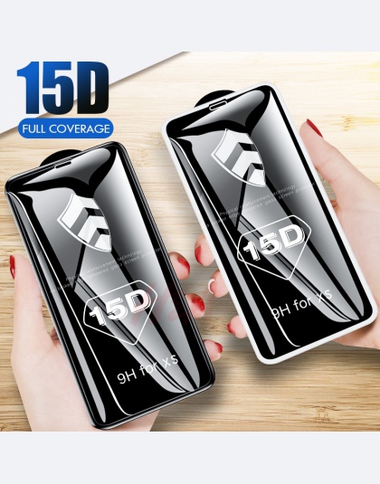 H & A 15D zakrzywiona krawędź szkło ochronne dla iPhone 7 8 6 6 s Plus hartowane osłona ekranu dla iPhone X XS MAX XR folia ze s