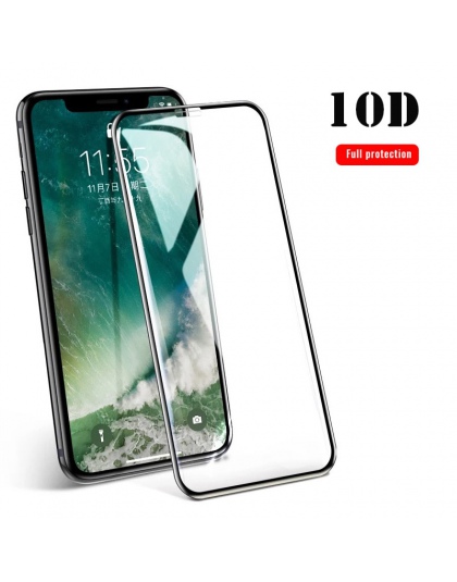 Nowy 10D pełna ochrona zakrzywione jasne szkło hartowane dla iPhone X XS Max XR osłona ekranu dla iPhone 7 8 6 6 S Plus szkło