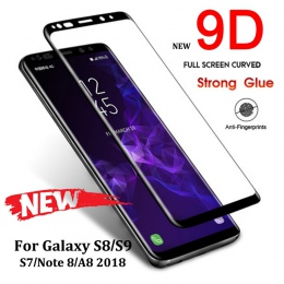 9D pełna pokrywa szkło hartowane dla Samsung Galaxy S9 S8 Plus uwaga 8 9 ochraniacz ekranu A6 A8 2018 S7 krawędzi folia ochronna