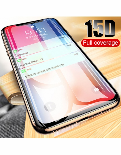 ZNP 15D szkło ochronne na iPhone 6 6 s 7 8 plus XR X szkło pełna osłona iPhone Xs max X ochraniacz ekranu szkło hartowane
