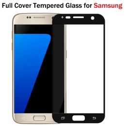 Pełna okładka kolorowe ochraniacz ekranu szkło hartowane Film do Samsung Galaxy A3 A5 2017 J510 J710 S3 S7 S6 S5 j5 J7 Prime Not
