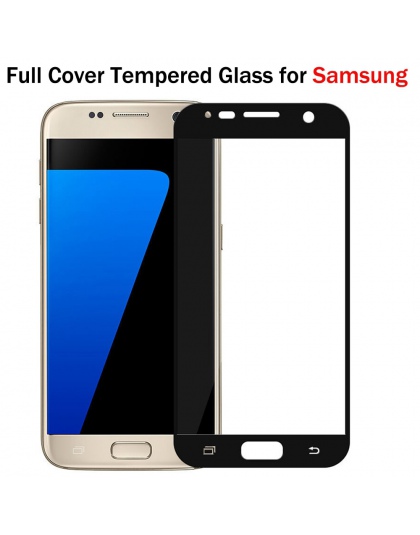 Pełna okładka kolorowe ochraniacz ekranu szkło hartowane Film do Samsung Galaxy A3 A5 2017 J510 J710 S3 S7 S6 S5 j5 J7 Prime Not