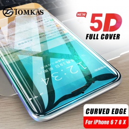 5D szkło dla iPhone 7 X szkło hartowane zakrzywione pełne etui do Edge szkło hartowane dla iPhone 7 6 6 s Plus X 8 Plus ekran oc
