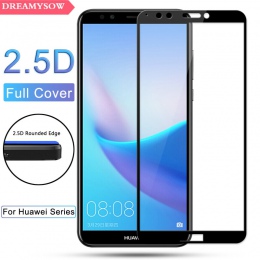 Ochraniacz ekranu HD szkło hartowane dla Huawei Y3 Y5 Y6 Y7 Y9 2018 Y5 Y6 2017 Y7 Prime Pro kolorowe folia na cały telefon