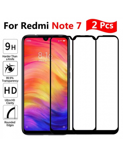 2 sztuk/partia pełne pokrycie szkło hartowane dla ochraniacz ekranu Xiaomi Xiaomi redmi note 7 dla Xiaomi redmi note 7 folia och