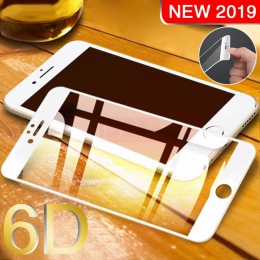6D hartowane osłona ekranu na iphone 6 6 S 7 8 X XS pełna pokrywa HD szkło ochronne dla iphone 6 6 S 7 8 folia szklana plus