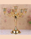 Srebrny/złoty/brązowy/czarny 3-Arms Metal filar świeczniki świecznik dekoracji ślubnych świeca stojak Mariage domu wystrój świec