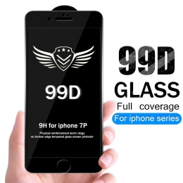 99D ochronne szkło hartowane dla iphone 7 6 6s 8 plus XS max XR szkła iphone 7 x xs max ochraniacz ekranu szkło na iphone 7 6 S 