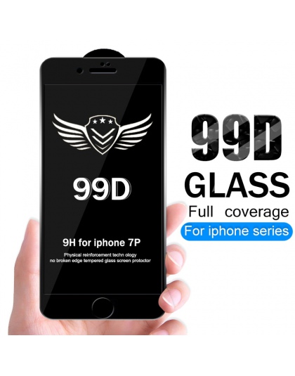 99D ochronne szkło hartowane dla iphone 7 6 6s 8 plus XS max XR szkła iphone 7 x xs max ochraniacz ekranu szkło na iphone 7 6 S 