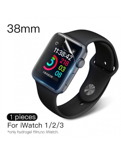PZOZ dla iwatch 4 ekran miękki futerał ochronny filmów pełna pokrywa dla Apple iwatch 1 2 3 zegarek 3D krzywa ochronne 38mm (nie