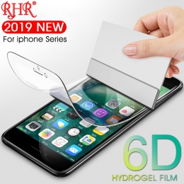 RHR 6D miękki ekran Protector dla iphone 6 6 S 7 8 Plus X 10 pełna pokrywa hydrożel Film na iphone XS XR 6 7 Film nie szkło