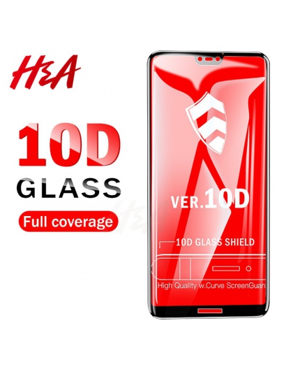 H & A 10D pełna pokrywa szkło hartowane dla Huawei P20 Lite Pro P10 ochraniacz ekranu dla Honor 9 Lite 10 gry szkło ochronne fil