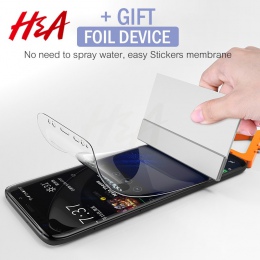H & A pełna pokrywa miękkie hydrożelowe Film do Samsung Galaxy S9 Plus S8 Plus S6 S7 krawędzi ochraniacz ekranu film nie szkło h