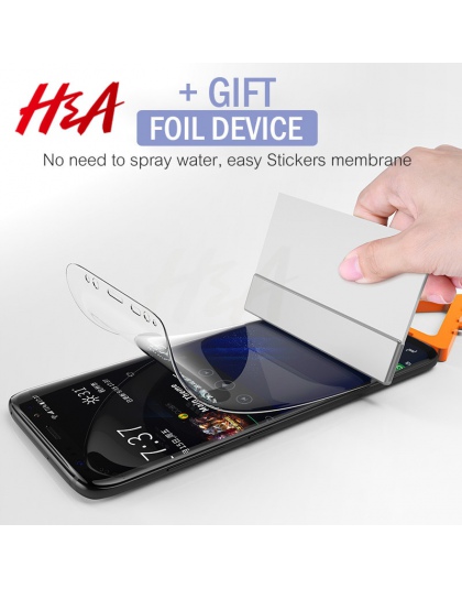 H & A pełna pokrywa miękkie hydrożelowe Film do Samsung Galaxy S9 Plus S8 Plus S6 S7 krawędzi ochraniacz ekranu film nie szkło h