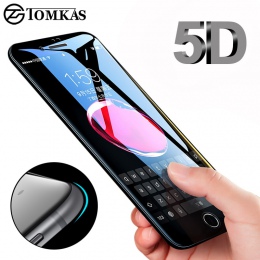 TOMKAS 5D krawędzie szkło hartowane dla iPhone 7 8 Plus pełna pokrywa okrągły ekran Protector ochronny dla iPhone 6 7 plus X szk