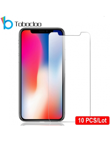 10 sztuk/partia 10 sztuk szkło hartowane dla iPhone X XS MAX 6 6 s 7 8 Plus 4 4S 5 5S SE 5C ochraniacz ekranu folia ochronna szk