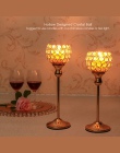 Złoty kryształ świeczniki Tealight świeczniki stojak na kompozycje kwiatowe na stół weselny dzień ojca do dekoracji domu, 6 rozm