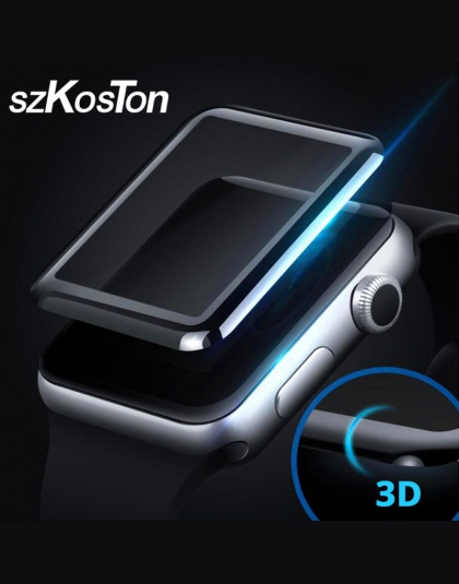 Pełne pokrycie szkło hartowane dla Apple watch 4D 3D zakrzywionej powierzchni folii 38mm 42mm Screen Protector dla Apple serii 1