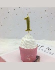 Złoty srebrny numer świece na ciasto Shimmer i czyszczenie Party ciasto Topper świeca dla dzieci urodziny rocznica strona dekora