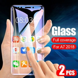 ZNP 2 sztuk ochronne szkło hartowane dla Samsung A3 A5 A7 2017 na pełnym ekranie protector Film dla Galaxy A6 A8 Plus 2018 a5 fo