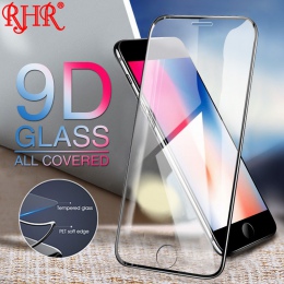 RHR 9D szkło ochronne dla iphone 7 8 6 6 s Plus X XS ochraniacz ekranu w całości pokrywa na iphone X XS 6 7 folia ze szkła harto