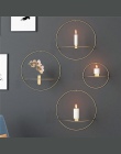Koło świeca uchwyt do montażu na ścianie europy 3D metalowy świecznik geometryczne herbata światło wyroby do dekoracji domu deko