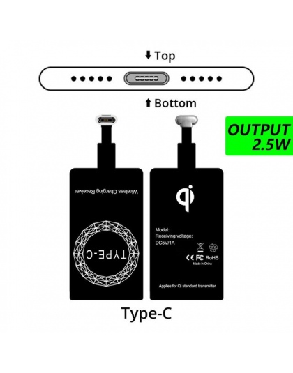 FONKEN USB bezprzewodowy odbiornik ładowania uniwersalny Android micro USB typu C Qi bezprzewodowa ładowarka ładowania Pad moduł