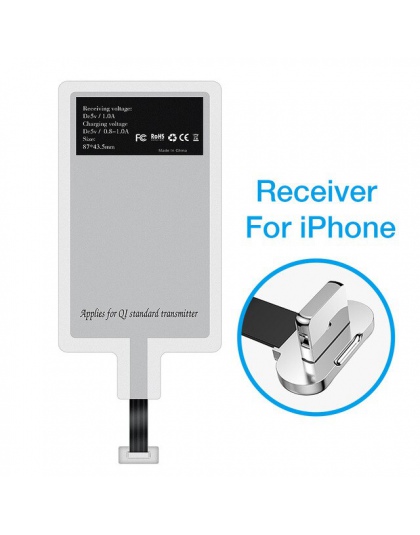 RAXFLY QI odbiornik bezprzewodowy ładowarka do iPhone 7 6 Plus 5S uniwersalny bezprzewodowy ładowania Micro USB typu C dla Xiaom