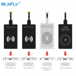 RAXFLY odbiornik bezprzewodowy ładowarka dla iPhone 7 6 6 s Plus QI bezprzewodowa ładowarka Adapter do Micro USB typu c Android 