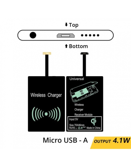 FONKEN USB bezprzewodowy odbiornik ładowania uniwersalny Micro USB typu C Qi bezprzewodowa ładowarka ładowania Pad moduł dla tel
