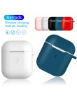 Qi bezprzewodowa ładowarka do Apple Airpods 2 1 bezprzewodowa słuchawka Bluetooth ochronna miękkiego silikonu skrzynki pole łado