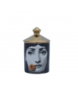 Fornasetti świecznik Diy Handmade świece słoik Retro Lina twarzy pojemnik do przechowywania ceramiczne Caft do dekoracji domu Je