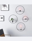 Nowy Nordic Style świecznik metalowy świeca kinkiet ścienne ścienne Holder geometryczne okrągły świecznik do montażu na ścianie 