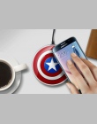A + Avengers QI bezprzewodowa ładowarka do Samsunga Galaxy S8 S7 S6/S6 krawędzi G9200 G920F G9250 G925F kapitan ameryka tarcza d