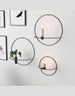 Nowy Nordic Style świecznik metalowy świeca kinkiet ścienne ścienne Holder geometryczne okrągły świecznik do montażu na ścianie 