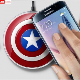 Avengers Qi bezprzewodowa ładowarka do iPhone XS MAX XR X 8 Plus kapitan ameryka Batman ładowania bezprzewodowego dla Samsung S1