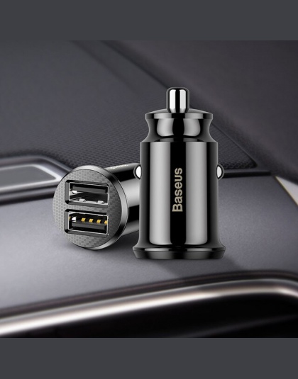 Baseus ładowarka samochodowa mini USB dla telefonów komórkowych tablet z funkcją telefonu GPS 3.1A szybka ładowarka samochodowa 