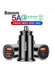 Baseus 30 W ładowarka samochodowa z szybkie ładowanie 4.0 3.0 dla iPhone X Xs Max USB ładowarka do telefonu samochodowego SCP AF
