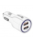 Ładowarka samochodowa USB szybkie ładowanie 3.0 2.0 ładowarka do telefonu komórkowego z 2 portami USB szybka ładowarka samochodo