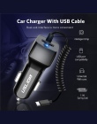 USLION USB do telefonu samochodowego ładowarka do Samsunga S10 S9 Plus ładowarka samochodowa Micro USB typu C szybkie szybkie ła