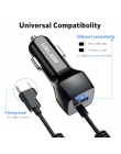 USLION USB do telefonu samochodowego ładowarka do Samsunga S10 S9 Plus ładowarka samochodowa Micro USB typu C szybkie szybkie ła