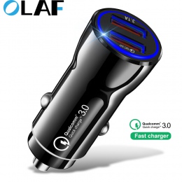 OLAF 3.1A szybkie ładowanie 3.0 ładowarka samochodowa ładowarka do telefonu komórkowego podwójna ładowarka samochodowa Usb Qualc