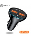 CAFELE podwójny USB szybka ładowarka samochodowa max 5 V 3.4A inteligentne szybkie ładowanie uniwersalny samochód ładowarka podr