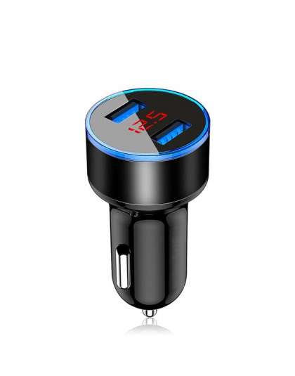 Suhach podwójna ładowarka samochodowa USB Adapter 3.1A cyfrowy LED napięcie/prąd wyświetlacz Auto pojazd metalowa ładowarka do s